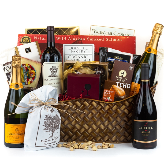 Celebration Gift Basket - Wine and Champagne Gifts by San Francisco Gift Baskets