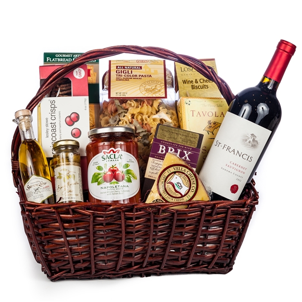 Italian Evening Gift Basket - Wine and Champagne Gifts By San Francisco Gift Baskets