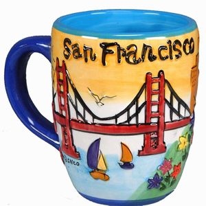 San Francisco Puff Hand Painted Yellow Round