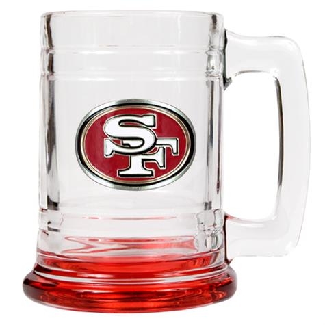 San Francisco 49ers Glass Tankard with Red Bottom