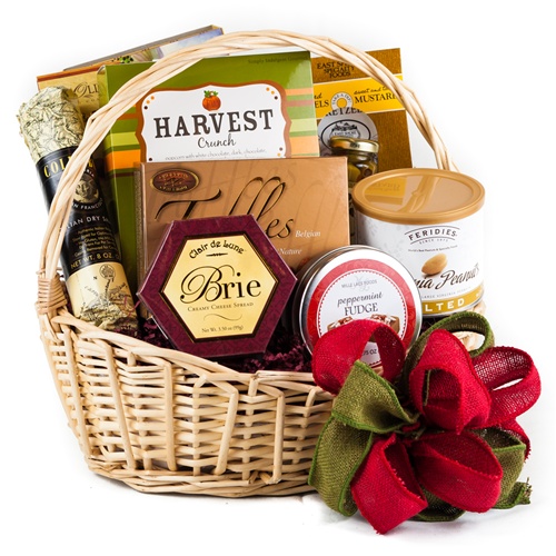 Gourmet Chocolates, Nuts & Sausage Gift Basket