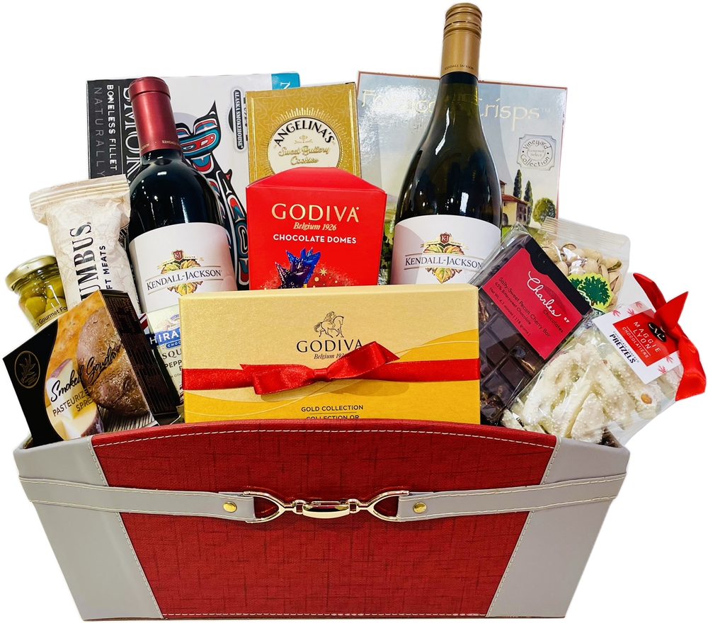 Double wine delight basket