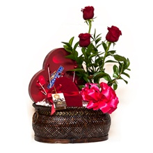 Desert Rose Valentine Gift Basket in Saint Simons Island, GA - A COURTYARD  FLORIST