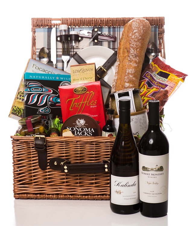 Wine Country Duet Picnic in the Park Gift Basket San